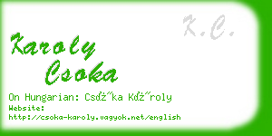 karoly csoka business card